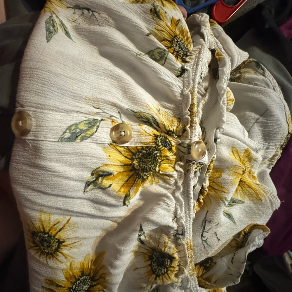 Floral Sunflower Print Blouse